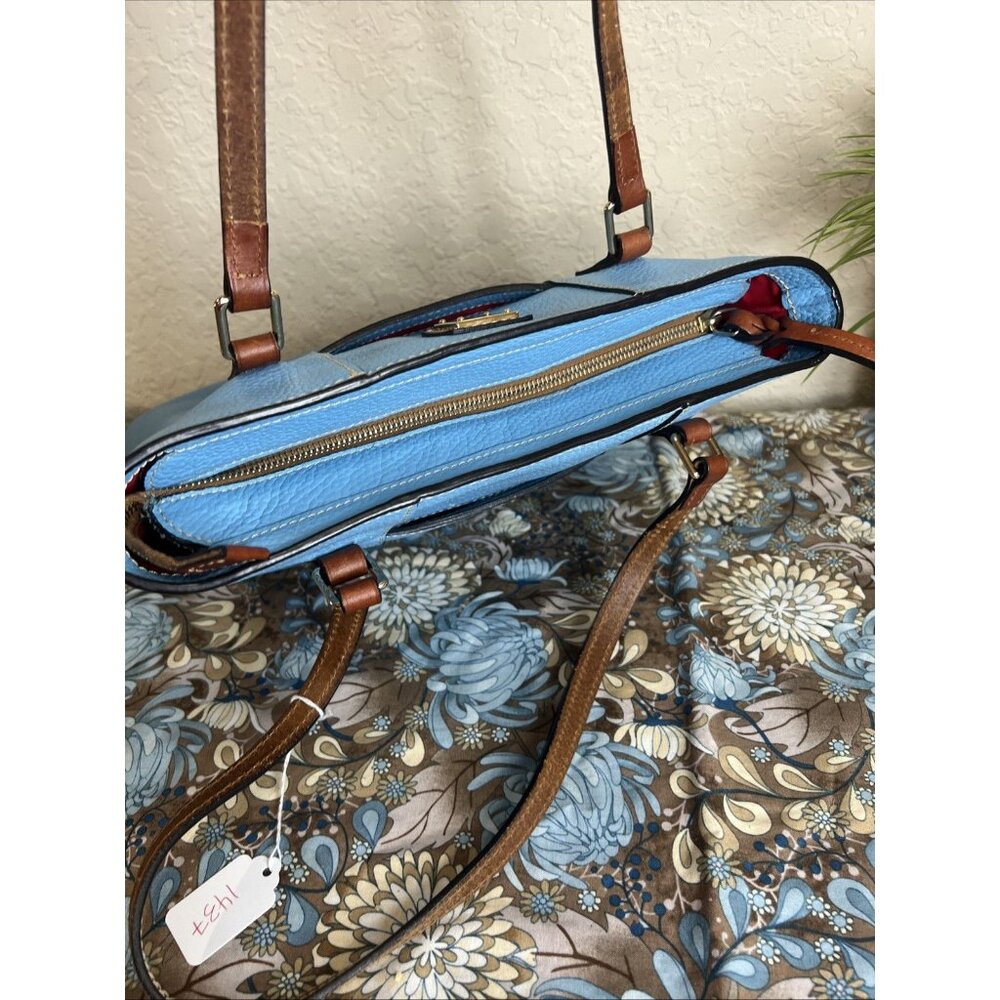Dooney and Bourke Pebble Grain Small Lexington Tote Leather Sky Blue Purse - Picture 9 of 14